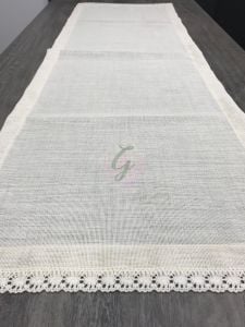 Güpürlü Etamin Runner Koyu Krem