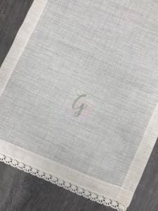 Güpürlü Etamin Runner Koyu Krem