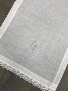 Güpürlü Etamin Runner Beyaz