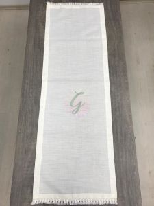 Saçaklı Etamin Runner Krem