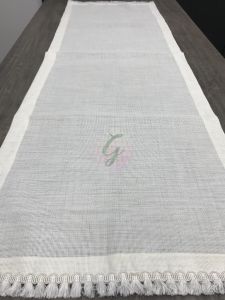 Saçaklı Etamin Runner Krem