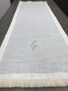 Püsküllü Etamin Runner Krem