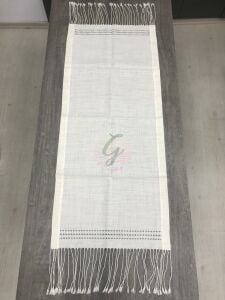Ajurlu-Saçaklı Etamin Runner Ecru(4A)