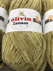 Olivin Zambak Kadife İp Açık Yağ Yeşili(5 adet)