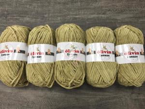 Olivin Zambak Kadife İp Açık Yağ Yeşili(5 adet)