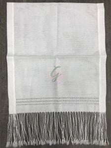Ajurlu-Saçaklı Etamin Runner Kırık Beyaz