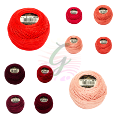 DMC 8 No Koton Perle Kırmızı-Nar Çiçeği Renkleri