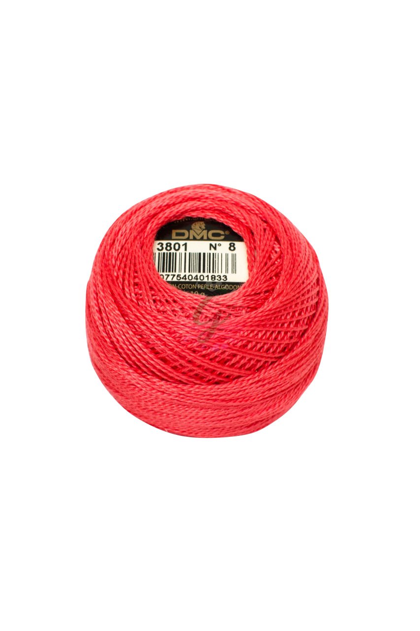 DMC 8 No Koton Perle Kırmızı-Nar Çiçeği Renkleri 3801