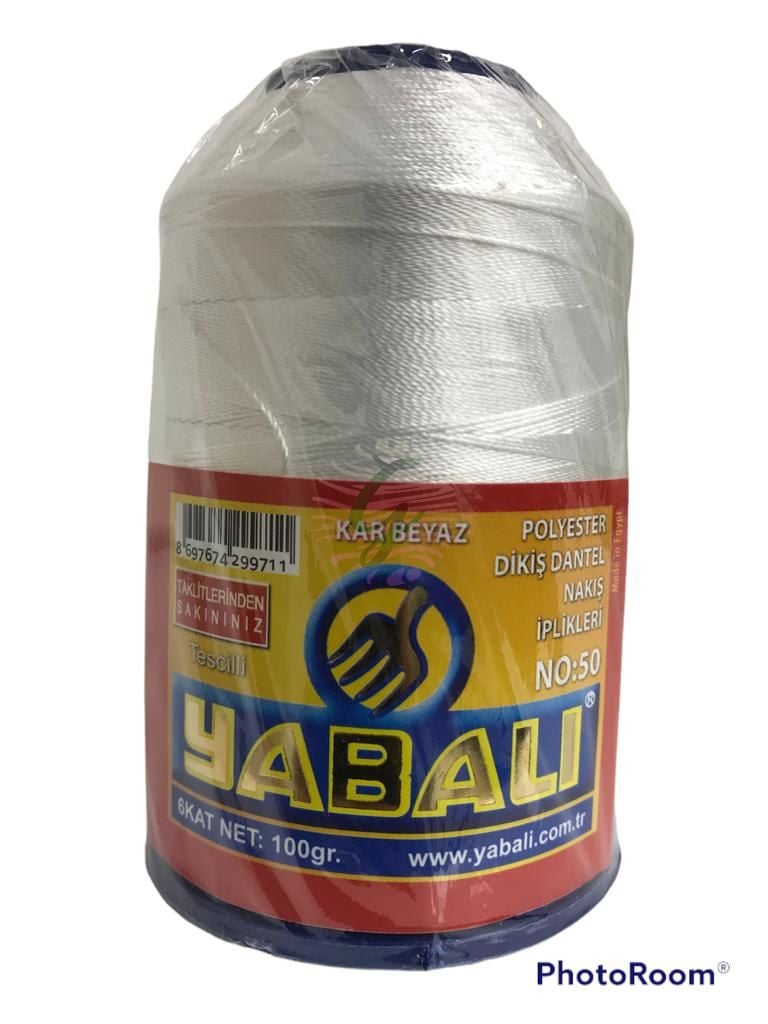 Yabalı 100 Gr 50 No Kar Beyaz Dantel İpi